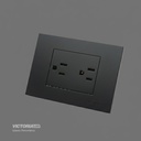 TOMACORRIENTE DOBLE 16A 125/250V PC NEGRO 10U/C