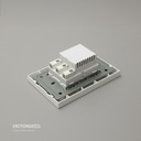 TOMACORRIENTE DOBLE + USB*2 16A 125/250V PC BLANCO 5U/C