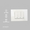 INTERRUPTOR TRIPLE CONMUTABLE 16A 125/250V PC BLANCO 10U/C