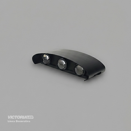 APLIQUE DE PARED IP65 6*1W 3000K NEGRO 170*80MM AC85-265V