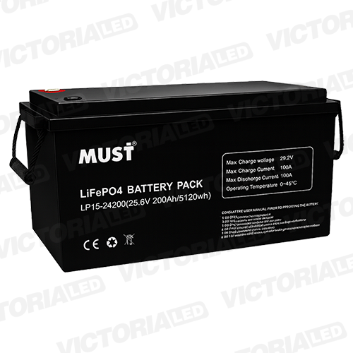 SOLAR BATERIA LITIO 25.6V200AH MUST