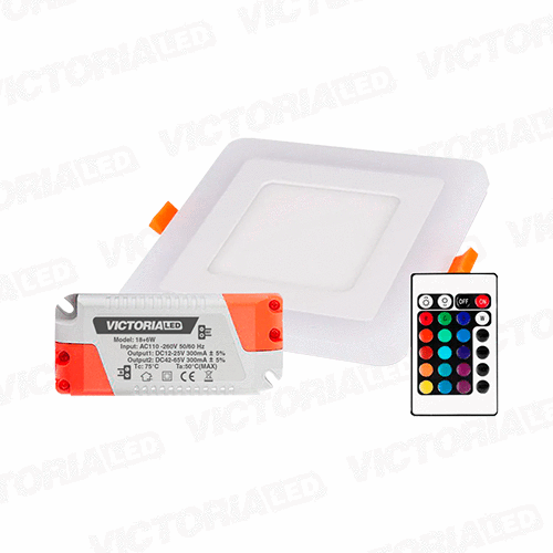 PANEL DOBLE VICTORIA EMP CUA 6W+3W RGB C/R 60U/C